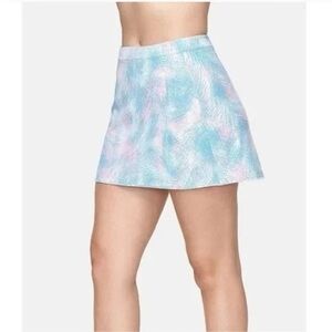 Outdoor Voices Ready Set Pink and Blue Score Print Mini Skirt